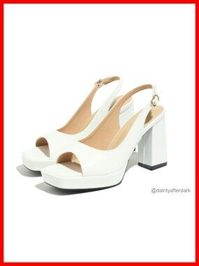 Women's Peep Toe PU Block Heel Platform Sandals